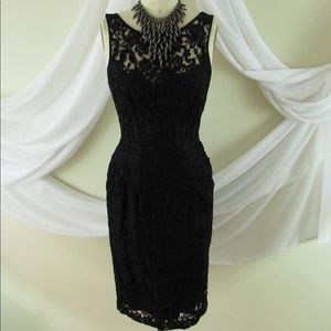 Black Ann Taylor Low cut lace dress